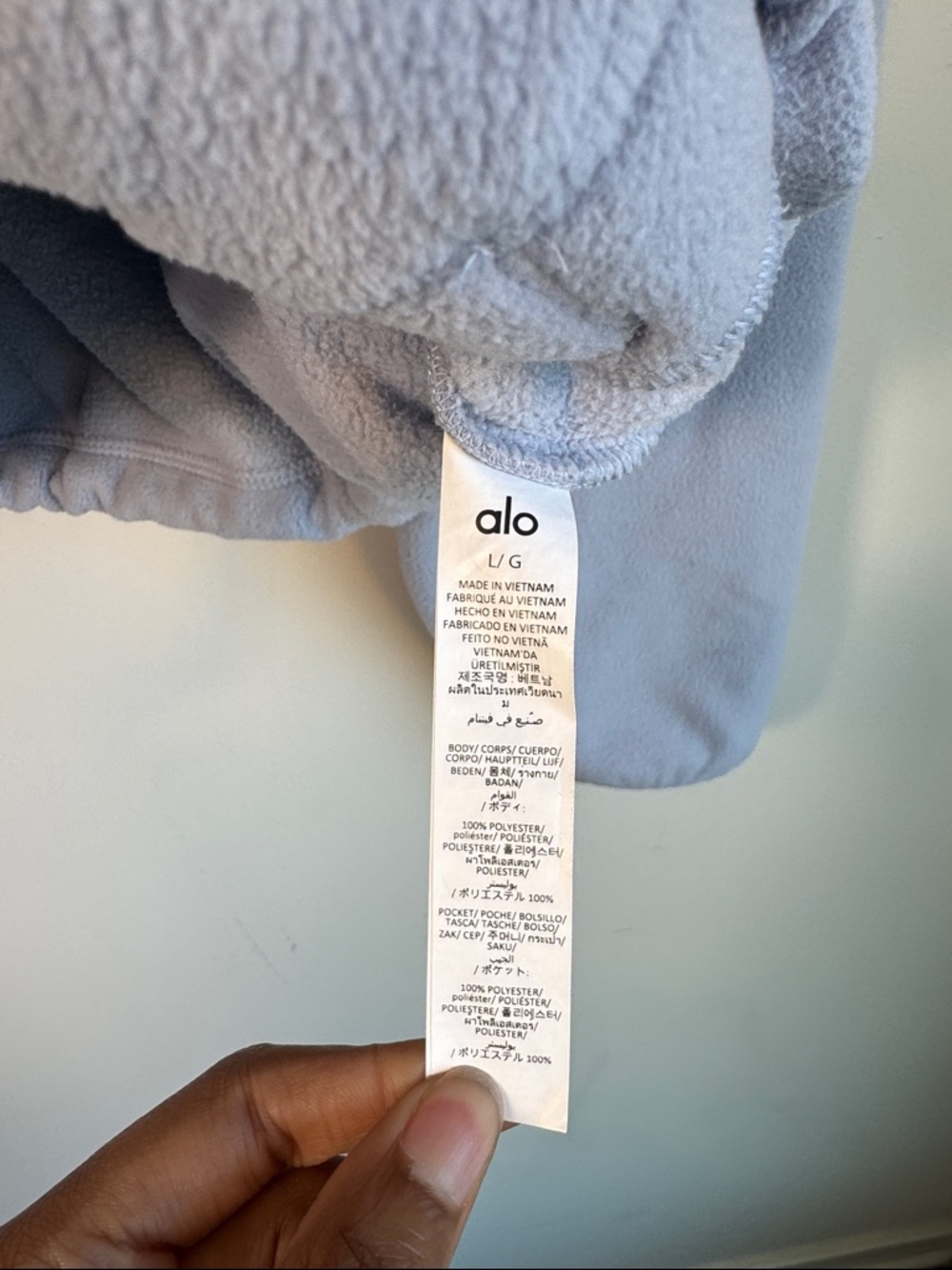 ALO Yoga Polar Fleece Retreat Cover Up in Winter Frost - L - Picture 6 of 6
